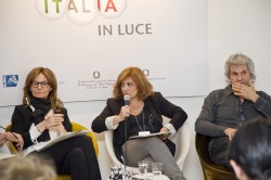 Presentazione a Cannes del Fondo Cinema della Regione Lazio, Assessore Fabiana Santini, Laura Delli Colli, Dario Argento, Domenico Procacci